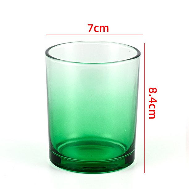 Taza de vela de vidrio esmerilado de color 7 * 8,4 cm Candelabro romántico de interior Taza de vela decorativa