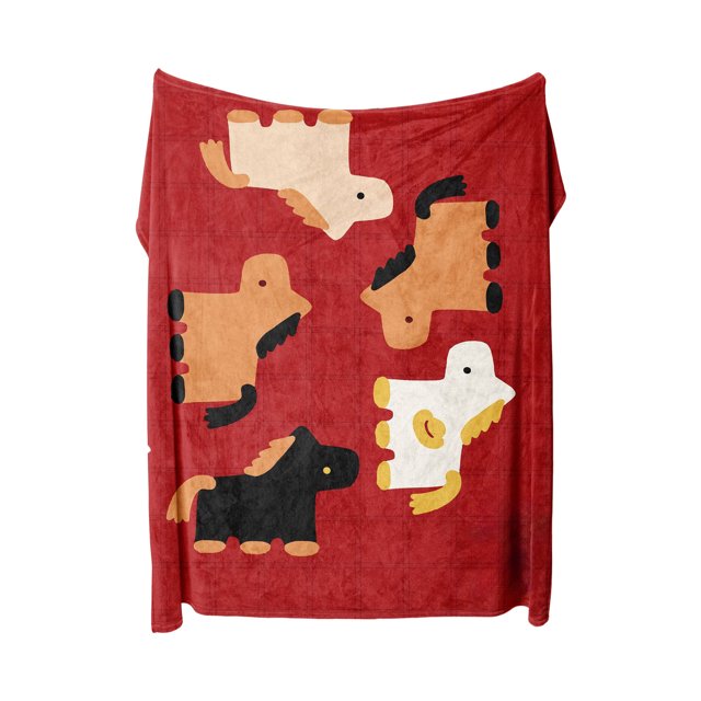 Couverture Jetée Rouge 100 cm x 150 cm Polyester Hiver Douce Cadeau de Bureau pour l'Année 2026