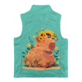 thumbnail image 5 of Garronmavis Capybara Zippered Vest Stand Collar Sunflowers Boys Vest Size 7-8 Comfortable Winter Lightweight Sleeveless Fleece Jacket with Pocket Stylish Fall Outfits Fashion Clothing, 5 of 7