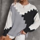 thumbnail image 4 of Gibobby Suéter de invierno para mujer, Suéter de cuello redondo para mujer, casual, manga larga, punto grueso, suéter suave(Negro,CH), 4 of 5