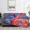 thumbnail image 5 of KLL Digital Flamingo Vibrant Art Print Fleece Throw Blanket, Horizontal Fleece Bedding Cute Soft Blankets Comfy Fleece Flannel Plush Home Decor for Couch & Bed -80"x60", 5 of 9