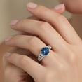 thumbnail image 4 of Mauli Jewels 1.35 Carat Blue Diamond Engagement Ring for Women – Unique Halo Design in 14K Solid White Gold, 4-Prong Setting, 4 of 8