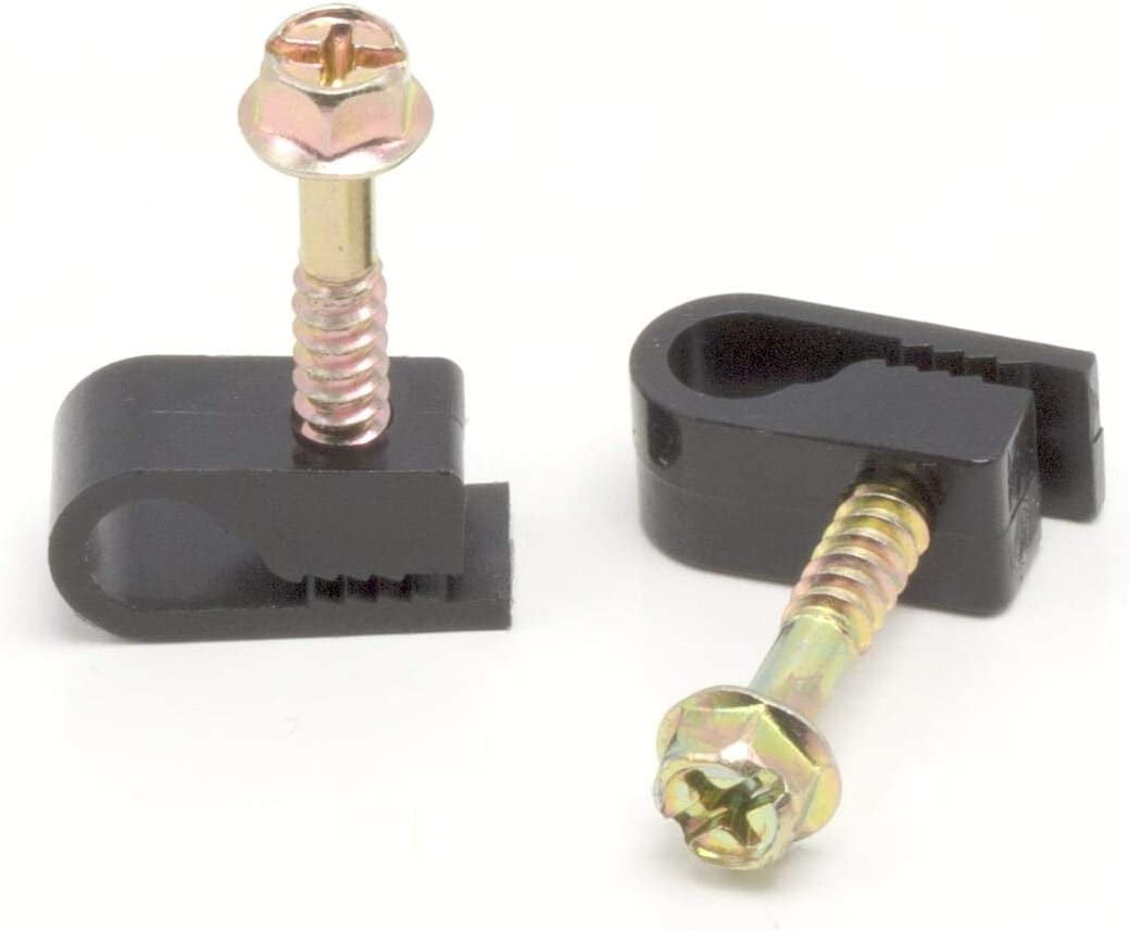  Single Coaxial Cable Clips, Cat6, Electrical Wire Cable Clip, 1/4 in