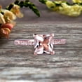 thumbnail image 3 of Princess Cut 1.25 Carat Morganite Engagement Ring Wedding Ring On 10k Rose Gold Anniversary Gift Art Deco Specialized for Brides, 3 of 6