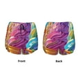 thumbnail image 5 of Lsque Rainbow Melting Ice Cream Printed Women's Running Shorts with Liner Pockets,Elastic Quick Dry Workout Athletic Gym Yoga Shorts,Womens High Waist Shorts-Large, 5 of 9