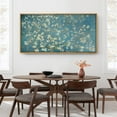thumbnail image 4 of Large Framed Canvas Print Van Gogh Almond Blossoms on Blue - Vintage FloralWall Art Decorative Ready to Hang Painting for Living room Bedroom 60x30 inches Natural Frame, 4 of 7