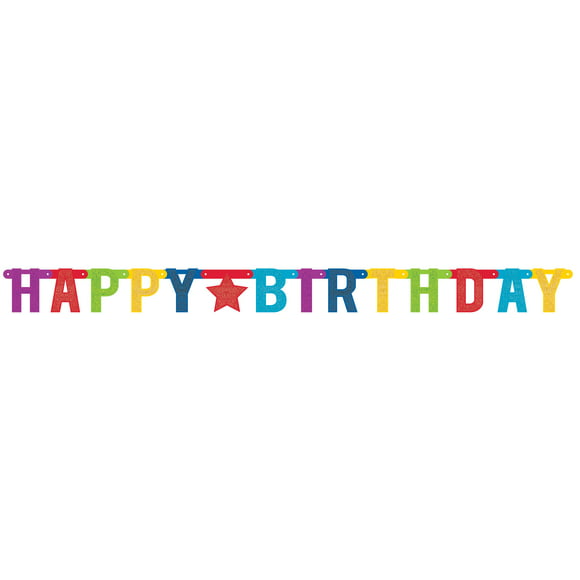 Way to Celebrate! Multicolor Happy Birthday Banner, 4.25ft