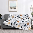 thumbnail image 2 of Fuzoiu Cartoon Planets Print Flannel Blanket,Throw Blanket,Flannel Home Decor,Fleece Bed Blankets,Cozy Soft Blanket for Bed, Sofa, Camping, and Travel-50"x40", 2 of 6