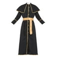 thumbnail image 1 of Disfraz de sacerdote para hombre adulto Fraile Tuck Medieval Católico Vicario Disfraz Ciervo SG Colcomx traje de sacerdote para hombres, 1 of 8