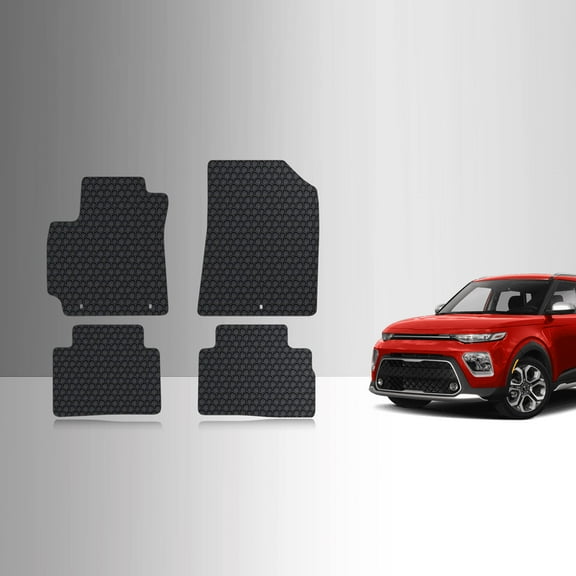 ToughPRO Front   2nd Row Mats Compatible with KIA Soul 2025 - All Weather Heavy Duty (Made in USA) Black Rubber
