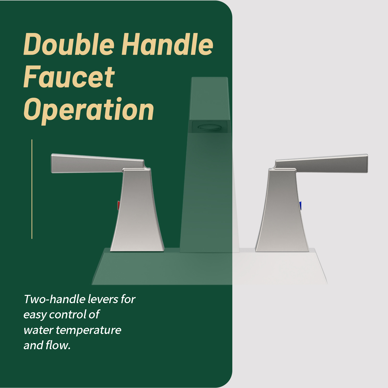 Cobbe 2-Handle Modern Bathroom Sink Faucet 4-Inch Centerset Vanity Faucet Bathroom Faucet with Pop Up Drain and Supply Lines Brushed Nickel
