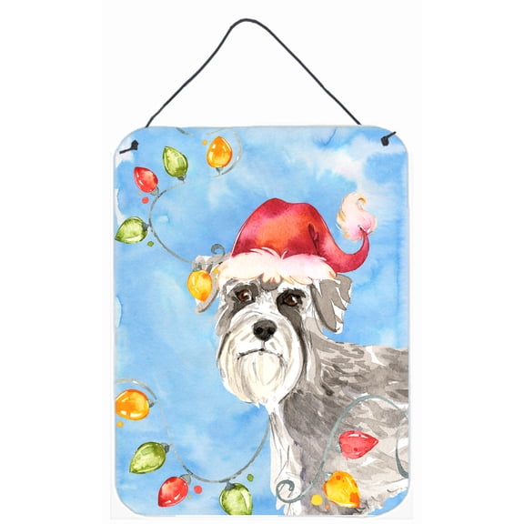 Christmas Lights Schnauzer 2 Wall or Door Hanging Prints