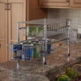 thumbnail image 3 of Household Essentials Two Basket Sliding Cabinet Organizer, Metal, Small, Free Standing - No Installation Necessary, Silver Finish, 3 of 6