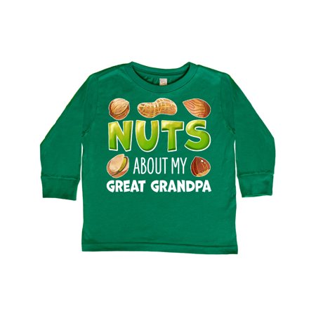 

Inktastic Nuts About My Great Grandpa Peanut Almond Pistachio Gift Toddler Boy or Toddler Girl Long Sleeve T-Shirt