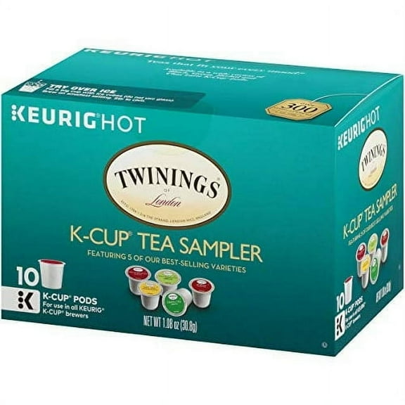 Twinings K-Cup Pods Variety Pack, English Breakfast, Earl Grey, Chai, Green, Peppermint, For Keurig And Single Cup Brewers, 10 Count (Pack Of 1)