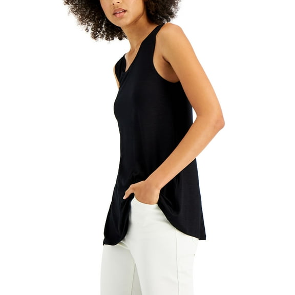 Style & Co Petite Swing Tank Top Deep Black PXL
