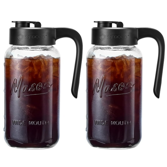 Jarra de vidrio tipo Mason Jar Spreccio de 2 cuartos con tapa hermética