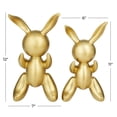 thumbnail image 4 of 12", 11"H Gold Porcelain Ceramic Abstract Balloon Rabbit Sculpture, by DecMode (2 Count), 4 of 9