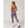 thumbnail image 7 of IDOPIP Women 2 Piece Workout Sets Color Block Strappy Sports Bra High Waist Leggings Gym Yoga Pilates Sports Outfits L Taro Purple, 7 of 7