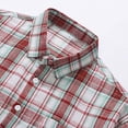 thumbnail image 4 of WRKEKC Men's Plaid Short Sleeve Button Down Shirt with Pocket Collared Classic Casual Top for Daily Work Weekend Gatherings, 4 of 4