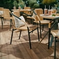 thumbnail image 3 of Emma + Oliver 4 Pack Beige Rattan Indoor-Outdoor Restaurant Stack Chair with Curved Back, 3 of 13