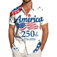 thumbnail image 2 of mgoYE Men Button T-Shirts Graphic Tees Mens 250 Years of Freedom 1776 2026 American Flag 4 July Vintage O-Neck T-Shirt USA Navy 250th Anniversary Gifts(Light Gray,4XL), 2 of 6