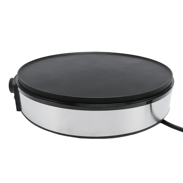 Machine Électrique à Crêpes, 11,8 Po avec Indicateurs DEL, Contrôle de Température Réglable, Poêle à Crêpes Antiadhésive avec Étaleur-Spatule pour Usage Domestique et Commercial