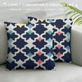 thumbnail image 3 of COMIO  Soft Canvas Throw Cushion Cover Pillow Covers Cases for Couch Sofa Home Decor Modern Quatrefoil Accent Geometric with Hidden Zipper Closure Only Cover Navy Blue White, 3 of 5