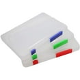 thumbnail image 1 of A5 Plastic Portable Project Cases, Document File Folder, Clear Paper Storage Organizer Boxes for Tickets, Photos, Cards, Files, Documents, Office Supplies (3 Pcs) (A5), 1 of 7
