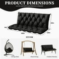 thumbnail image 6 of Snubbull Swing Replacement Cushion, Outside Bench Cushion with Backrest, 2-3 Seater Cushion with 6 Ties for Outdoor Furniture, 60 x 40 x 5 inches Porch SwingCushion Garden Bench, Black, 6 of 7