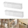 thumbnail image 2 of RUISINERY 2 Pack Acrylic Bathroom Organizers Wall Mounted Clear Storage Bins with 3 Compartments for Narrow Spaces and Offices, 2 of 6