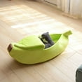thumbnail image 5 of Lit pour Chat Créatif en Forme de Banane Lit Doux Maison pour Animaux, 5 of 5