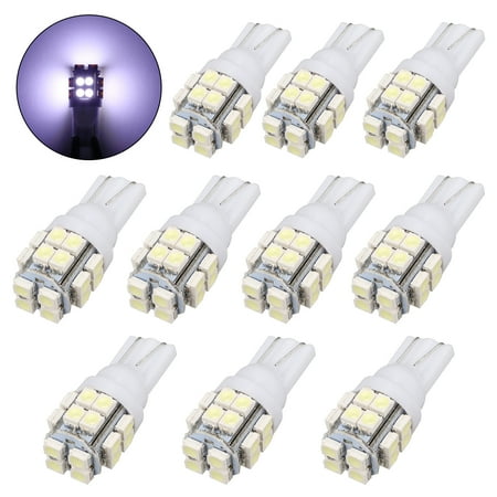 Premium Led Dome Light TSV 20 x T10 194 921 LED Light Bulb 20-SMD Super Bright 168 2825 W5W LED Replacement Bulbs For Car Dome Map Door License Plate RV Trailer Backup Reverse White Lights ()