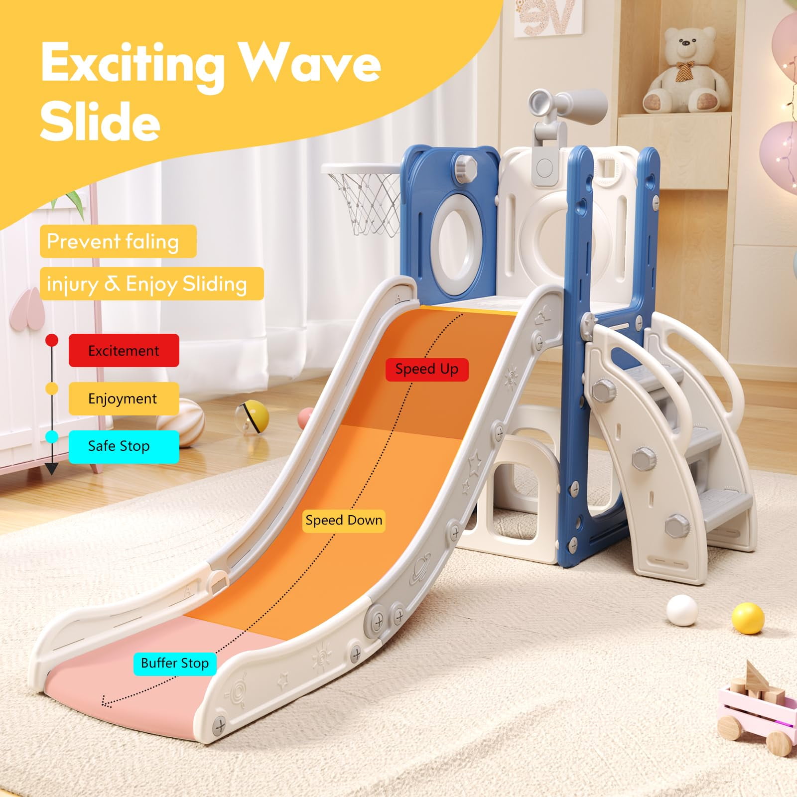 Heyday 6 in 1 Toddler Slide,Climbing Slide for Kids Baby Slide Toy for Toddlers Aged 13  (图3) Heyday 6 in 1 Toddler Slide,Climbing Slide for Kids Baby Slide Toy for Toddlers Aged 13  (图3)