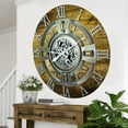 thumbnail image 5 of THE GEARS CLOCK Wall Clock with Real Moving Gears EN-LI_ 36 in Round Gold-Antique, 5 of 11