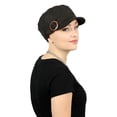 thumbnail image 2 of Linen Blend Military Cadet Hat (Black), 2 of 8