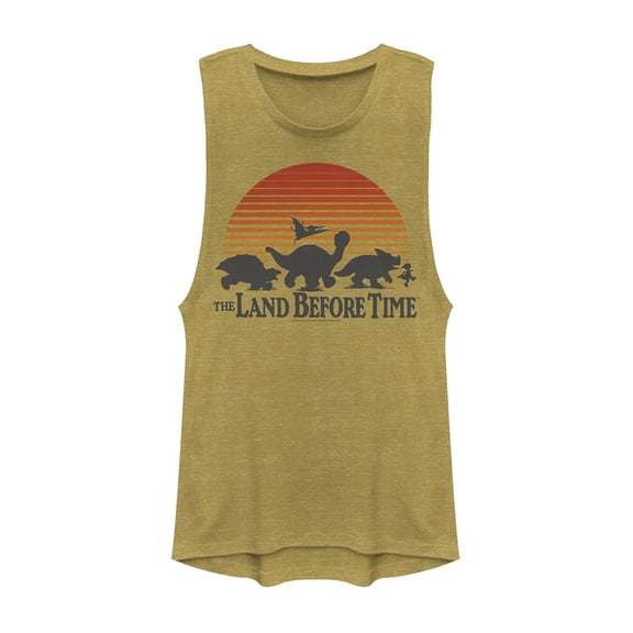 Junior's The Land Before Time Retro Friend Silhouette  Festival Muscle Graphic Tee Gold Heather Large