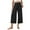 Black, variant on ShomPort Wide Leg Yoga Pants for Women Summer Soft Wide Elastic High Waist Capri Dance Workout Pants
