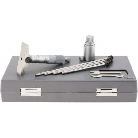 

SPI 0 to 100mm Range 4 Rod Mechanical Depth Micrometer Ratchet Stop Thimble 63mm Base Length 0.01mm Graduation 4.5mm Rod Diam NIST Traceability Certification