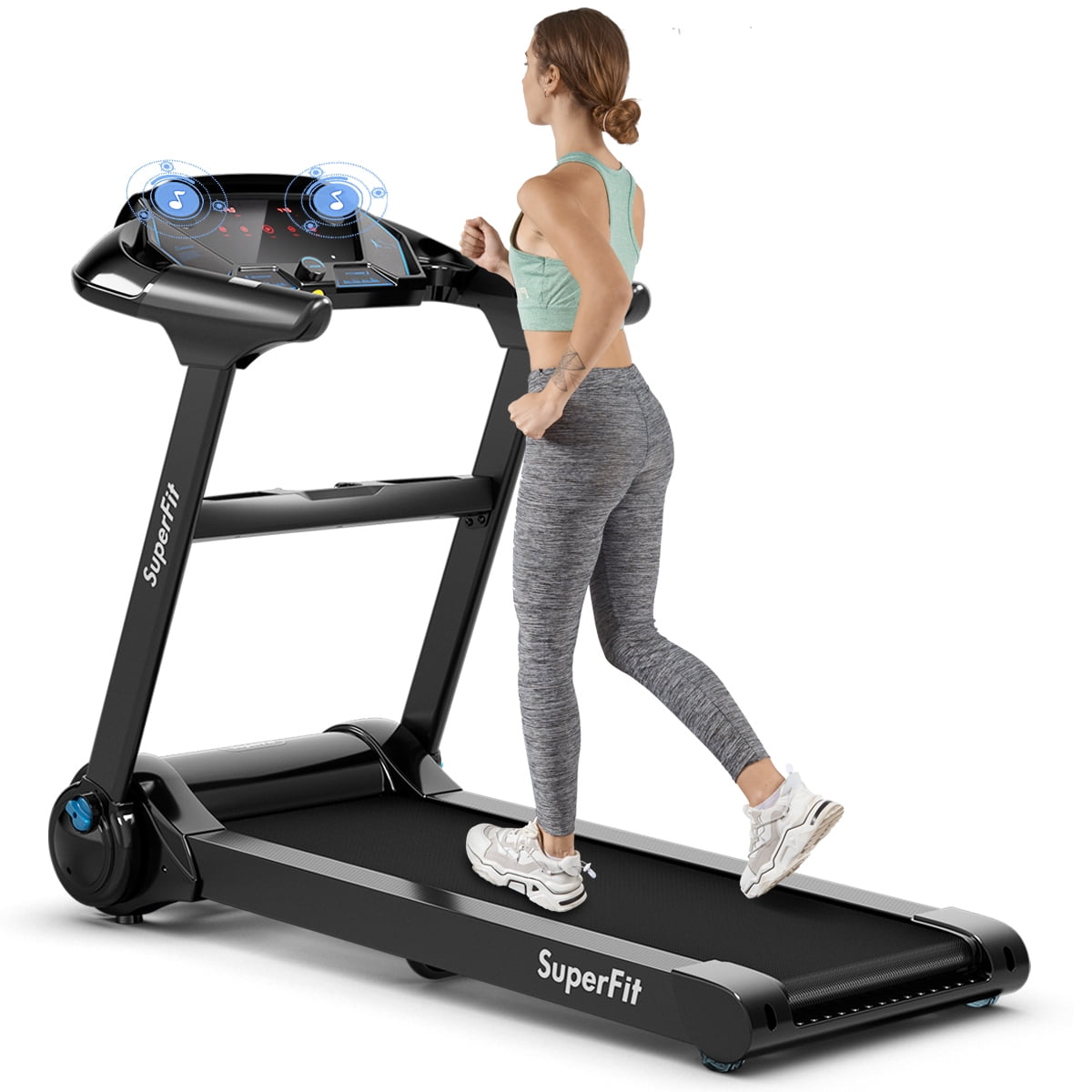 2.25HP Folding Treadmill Running Machine Home Workout Fitness LED Touch Display 