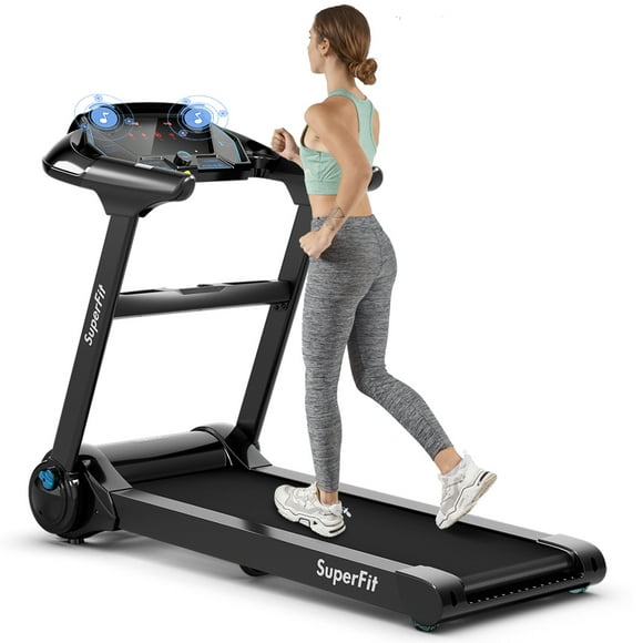 SuperFit 2.25HP Machine de Course sur Tapis Roulant Pliant avec Fréquence Cardiaque