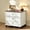 White, variant on Buildhom 24" Farmhouse Nightstand with Charging Station, 3-Drawer Wood End Table for Bedroom, Living Room, Dark Blue