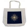 thumbnail image 1 of Psychedelic Shopping Bag, Vintage Occult Sun with Face Boho Esoteric Solar Display Print, Eco-Friendly Reusable Bag for Groceries Beach and More, 15.5" X 14.5", Cream, by Ambesonne, 1 of 2