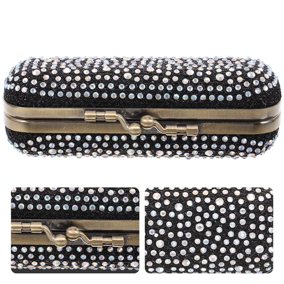 IBASETOY Multi Functional Lipstick Storage Bag with Mirror Anti Breakage Metal Case for Travel and Purse