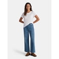 thumbnail image 4 of Time and Tru Women's Cotton Crewneck Tee with Short Sleeves, Sizes XS-XXXL, 4 of 4