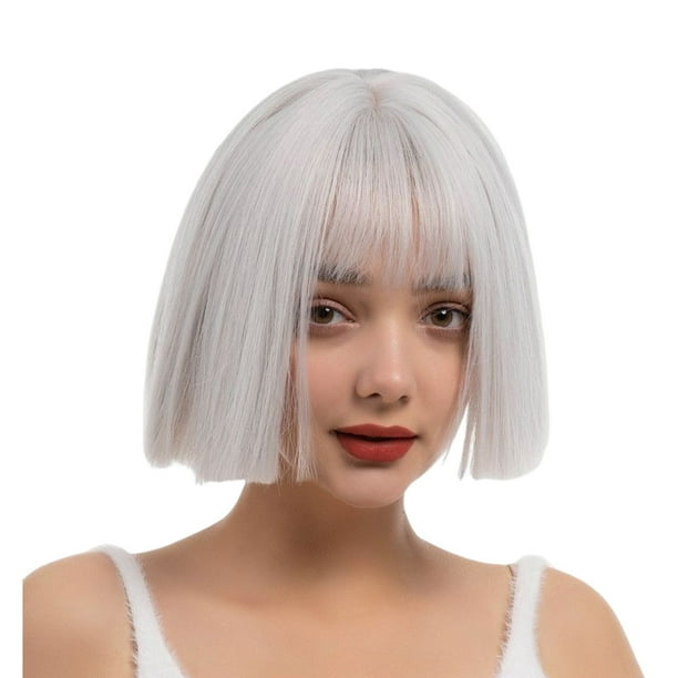 Soidarity Peluca de mujer, pelo corto y liso, fiesta, vacaciones, Club, vestido elegante, decoración de Cosplay, regalos de disfraces para mujeres y Cuidado del cabello Gris Soidarity CE014354-06