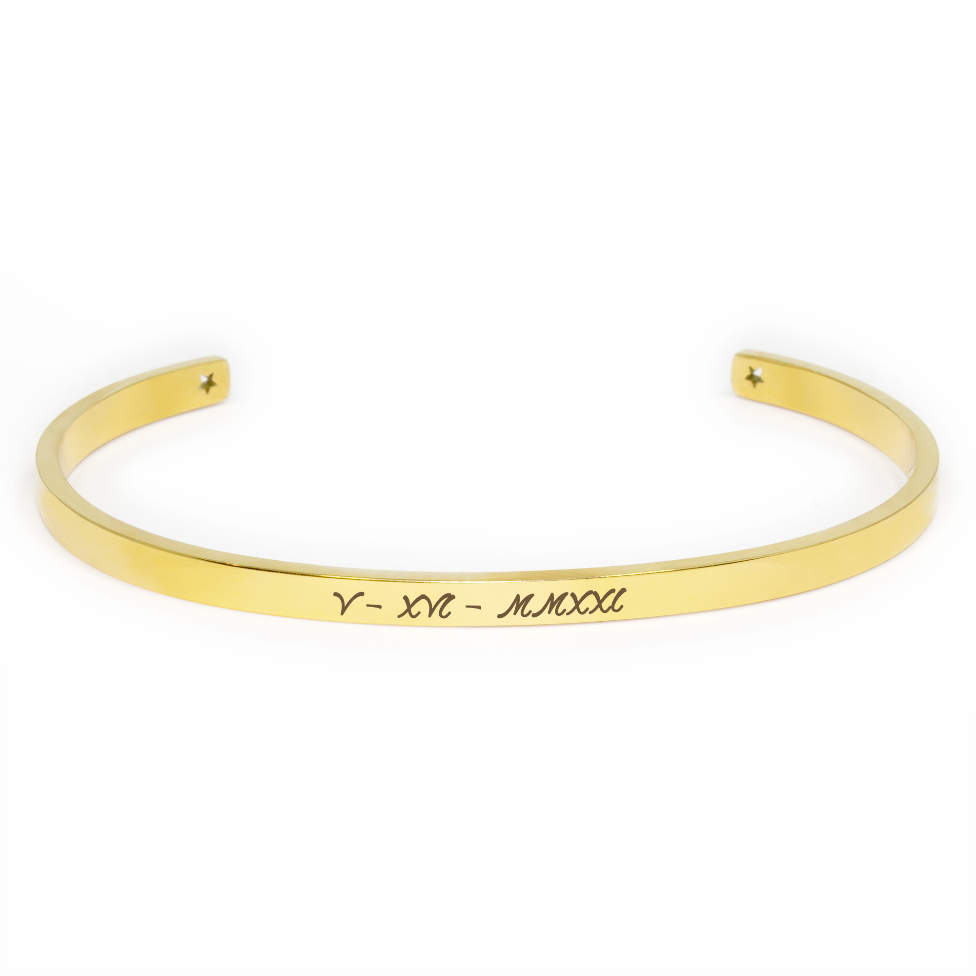 Personalized Gold Stainless Steel Stretchable Cuff Bangle Bracelet - Laser Engraved Dainty Bracelet - Non Tarnish - Stackable Bracelet - Gift for Her Gift Set