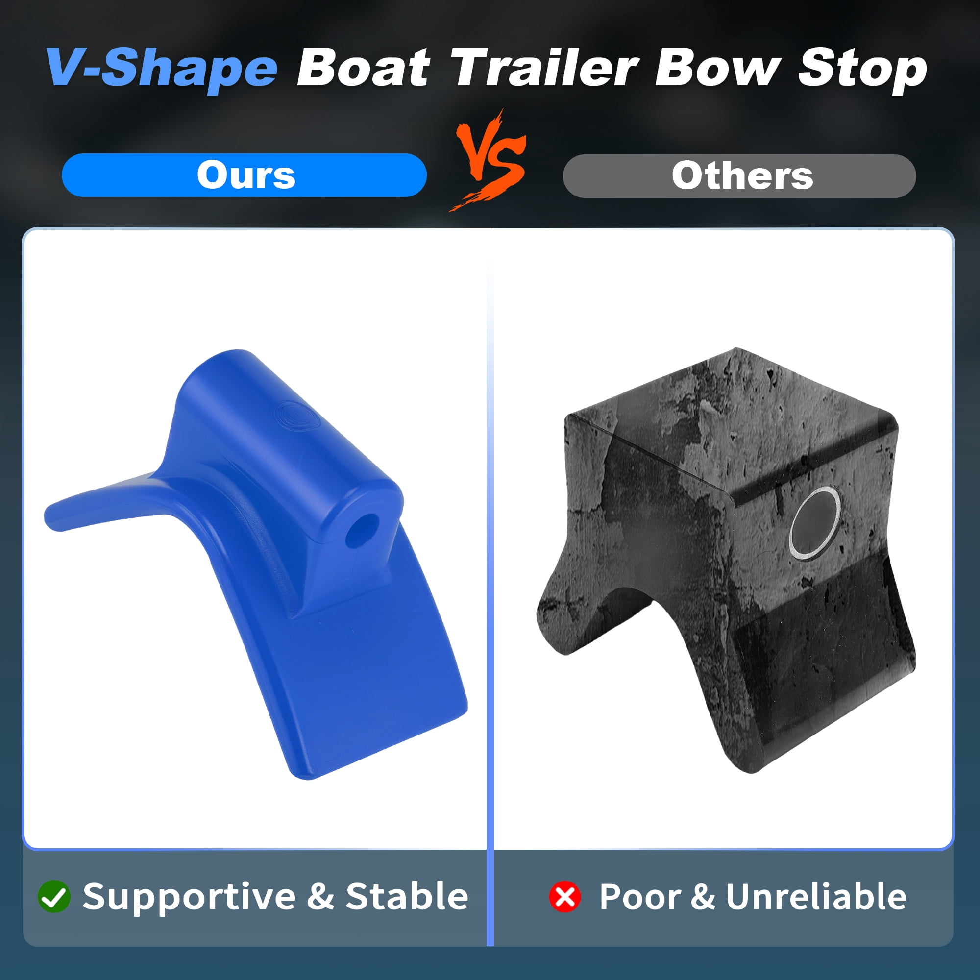 Unique Bargains 3" Boat Trailer V Bow Stop 1/2" Shaft V Shape Boat Trailer Roller Blue