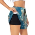 thumbnail image 2 of Bixox Women's Sunshine Cute Winged Cat pattern 2 in 1 Running Shorts - Lightweight Athletic Workout Gym Yoga Shorts Liner with Pockets - Small, 2 of 5