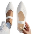 thumbnail image 3 of GERsome Women's Flats Shoes Closed Pointy Toe Comfort Knit Slip On Casual Ballet Flats Dress Shoes for Work Party, White Size 6, 3 of 8